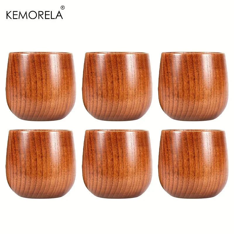 1/2PCS Wooden Big Belly Cups Handmade Jujube Wood Handle Cups Beer Tea Coffee Milk Water Cup Kitchen Bar Drinkware