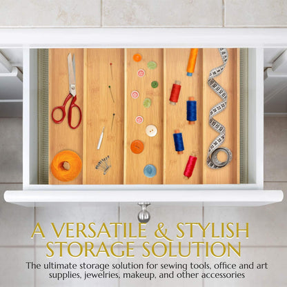 Premium Bamboo Expandable Utensil Drawer Organizer - Effortless Storage for Cutlery, Flatware, and Silverware
