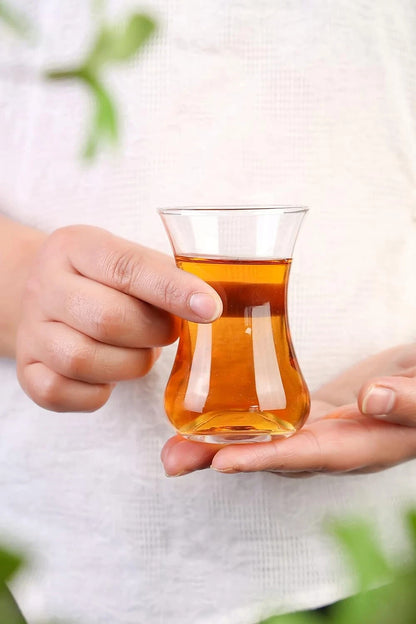 Elegant Turkish Tulip Tea Cup Set - 6 Beautiful Pieces for Authentic Enjoyment