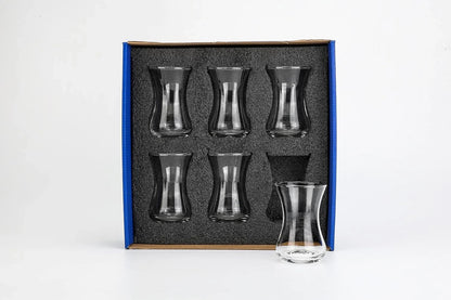 Elegant Turkish Tulip Tea Cup Set - 6 Beautiful Pieces for Authentic Enjoyment