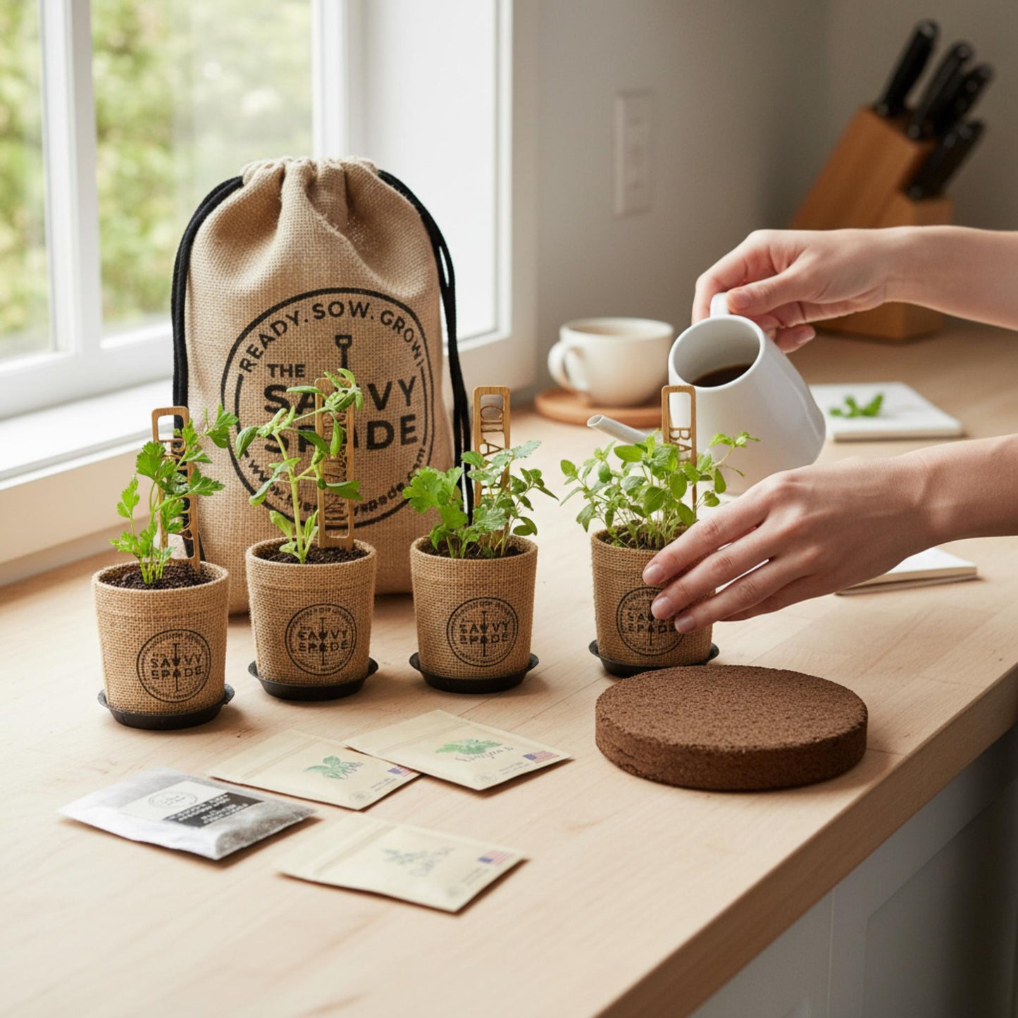 Ultimate Indoor Herb Garden Starter Kit: Grow Heirloom Basil, Cilantro, Parsley & Oregano at Home!
