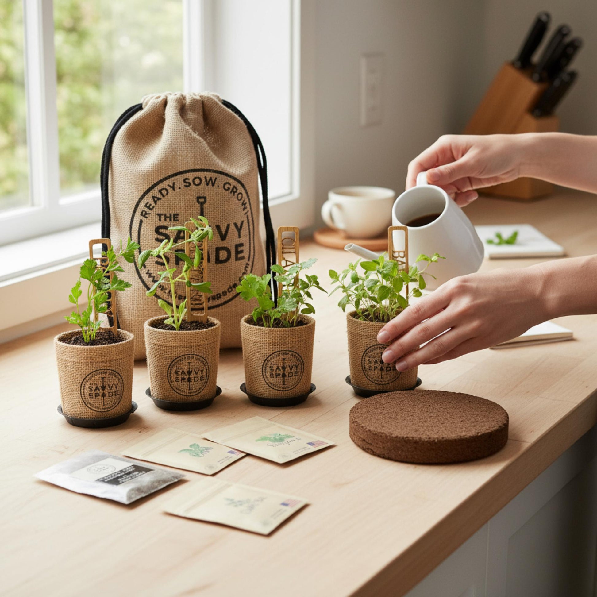Ultimate Indoor Herb Garden Starter Kit: Grow Heirloom Basil, Cilantro, Parsley & Oregano at Home!
