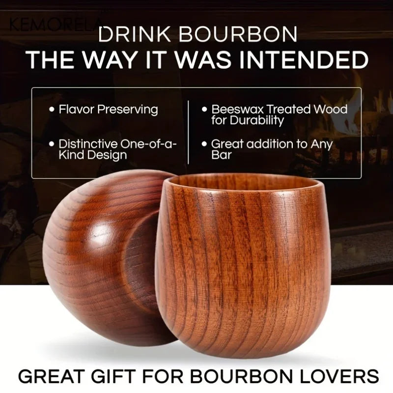 1/2PCS Wooden Big Belly Cups Handmade Jujube Wood Handle Cups Beer Tea Coffee Milk Water Cup Kitchen Bar Drinkware