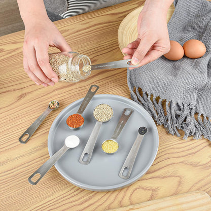 Premium 15-Piece Stainless Steel Measuring Cups & Spoons Set - Perfect for Baking and Cooking, Includes Metric & US Measurements, 6 Cups & 7 Spoons with Leveler and Equivalents for Dry & Liquid Ingredients