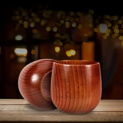 1/2PCS Wooden Big Belly Cups Handmade Jujube Wood Handle Cups Beer Tea Coffee Milk Water Cup Kitchen Bar Drinkware