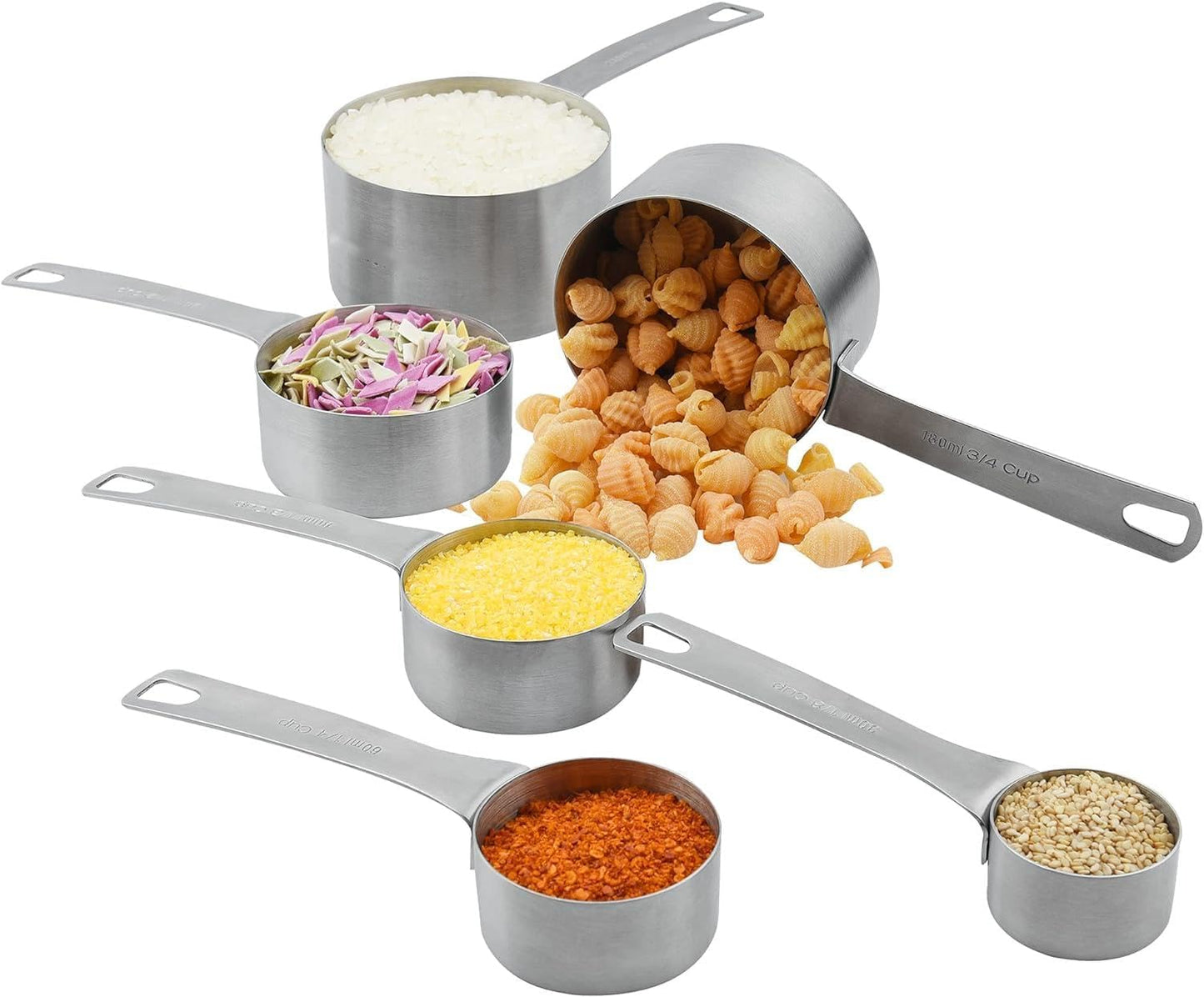 Premium 15-Piece Stainless Steel Measuring Cups & Spoons Set - Perfect for Baking and Cooking, Includes Metric & US Measurements, 6 Cups & 7 Spoons with Leveler and Equivalents for Dry & Liquid Ingredients