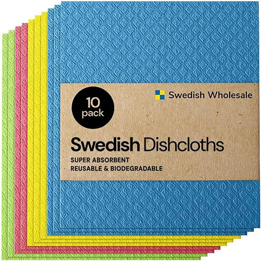 Eco-Friendly Reusable Kitchen Dishcloths - Versatile Cellulose Sponge Towels for Counter and Dishware