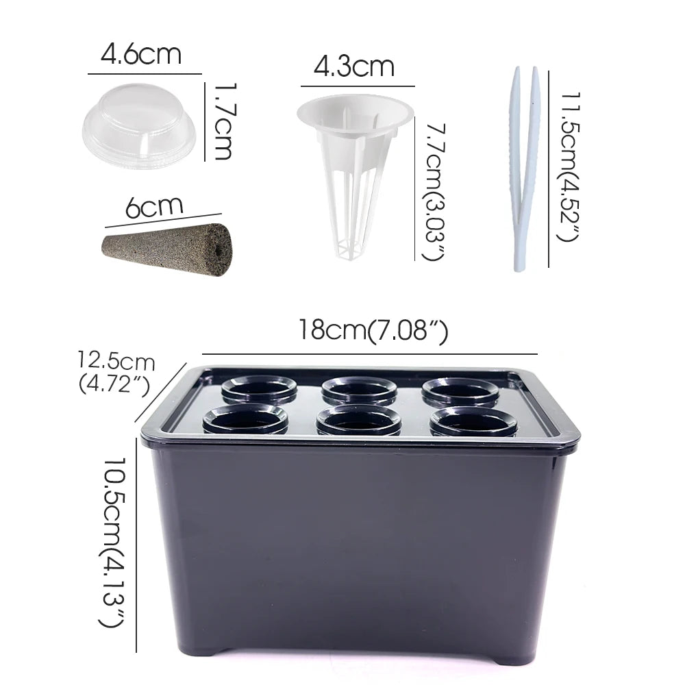 Universal Hydroponic Gardening Kit - 7" Indoor Nursery Pots for Vegetables and Plants