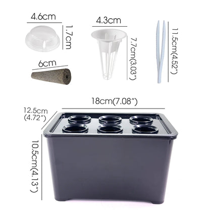 Universal Hydroponic Gardening Kit - 7" Indoor Nursery Pots for Vegetables and Plants