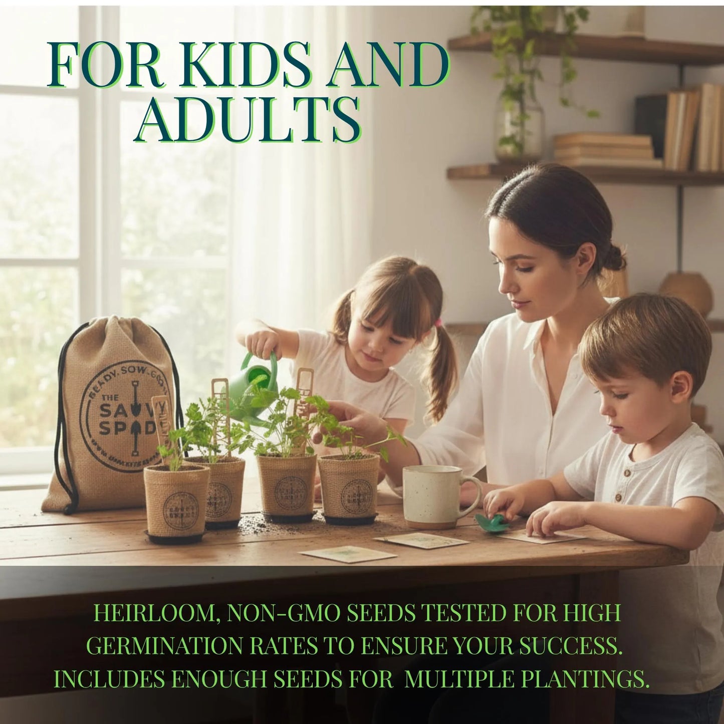 Ultimate Indoor Herb Garden Starter Kit: Grow Heirloom Basil, Cilantro, Parsley & Oregano at Home!