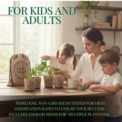 Ultimate Indoor Herb Garden Starter Kit: Grow Heirloom Basil, Cilantro, Parsley & Oregano at Home!