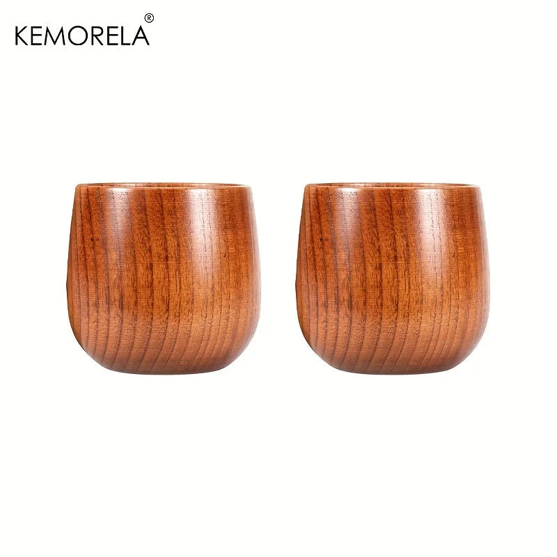 1/2PCS Wooden Big Belly Cups Handmade Jujube Wood Handle Cups Beer Tea Coffee Milk Water Cup Kitchen Bar Drinkware